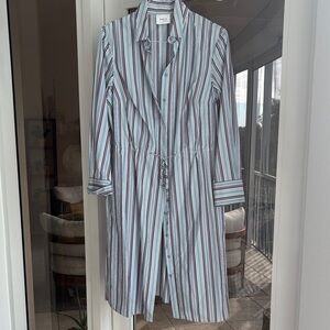 Akris Punto Multicolor Striped Long Sleeve Dress